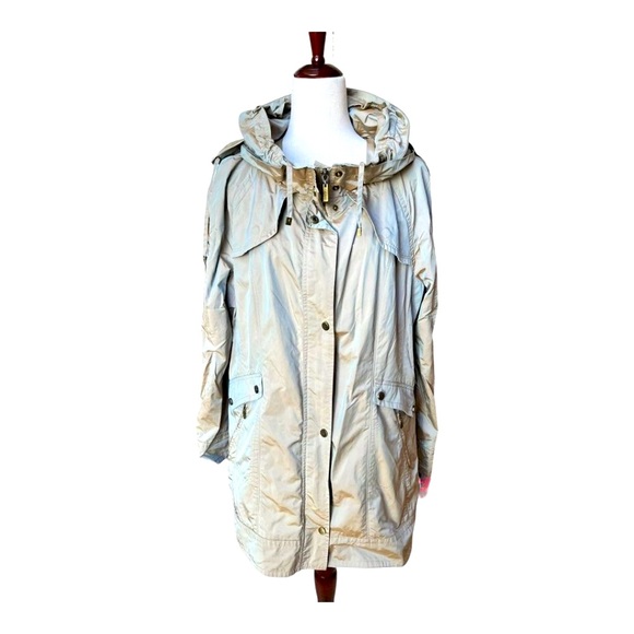 Cole Haan Jackets & Blazers - Cole Haan Packable Hooded Raincoat with Zipper and Snap Buttons, Pockets, XL